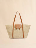 Tote bag de playa Trunkaroo mediana en efecto de rafia natural. MARNI
